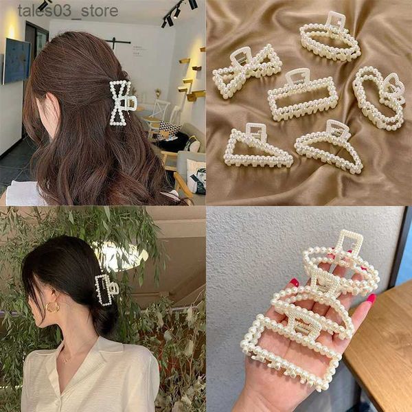 Copricapo Accessori per capelli Moda Donna Ragazze Imitazione Perla Artigli per capelli Fermagli per capelli Clip di cattura Testa posteriore Forcina Granchio Barrette Accessori per capelli moda Q231204