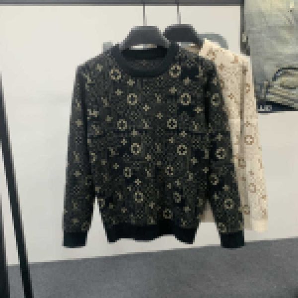 Erkek Sweaters Designer Marka Sonbahar ve Kış İnternet Kırmızı Yeni Sweater Moda İnce Fit Jakard Mektup Örgü Uzun Kollu Alt Gömlek 7ty5