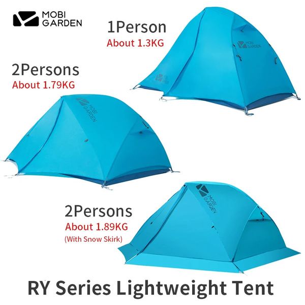 Tendas e abrigos RY Series Barraca de acampamento 1/2 pessoas ao ar livre 1.3kg leve PU4000MM portátil saia de neve presente tapete ultra 231202