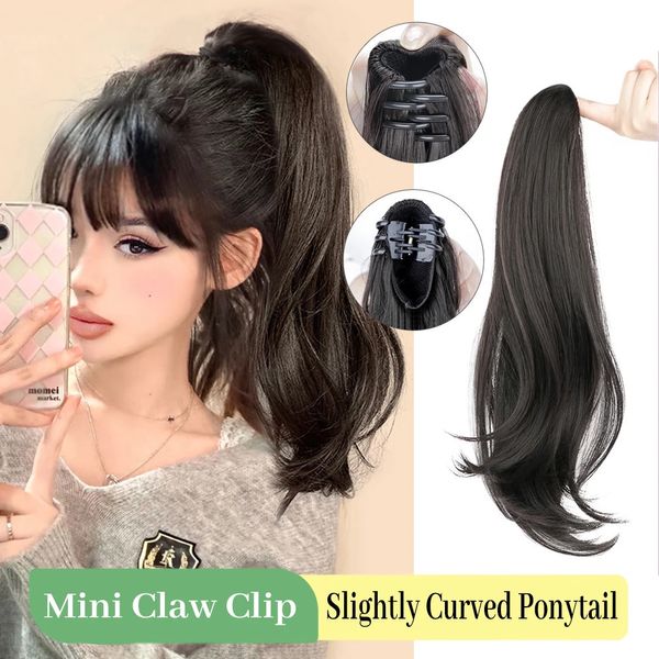 Perucas sintéticas weilai sintético garra clipe rabo de cavalo trança cabelo longo encaracolado cabelo natural encaracolado cauda ponny cauda para mulheres 231204