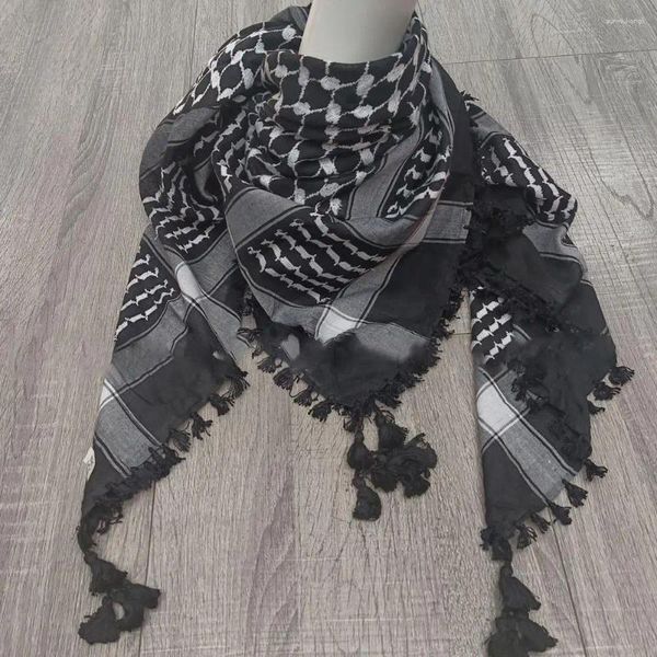 Шарфы арабский тактический Shemagh военный шарф уличный походный армейский пустынный ветрозащитный с кисточкой мусульманский хиджаб для мужчин женщин