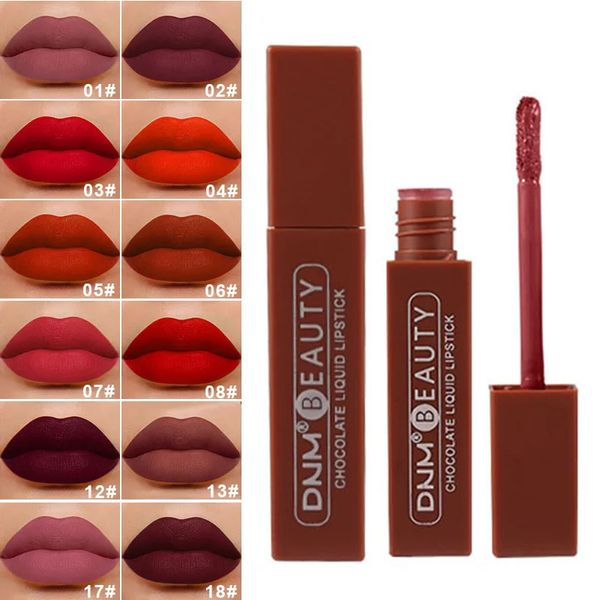 Batom Lip Stick Longa Duração Chocolate Gloss Matte Esmalte Creme Líquido Maquiagem Beleza Antiaderente Copo À Prova D 'Água Cosméticos 231204