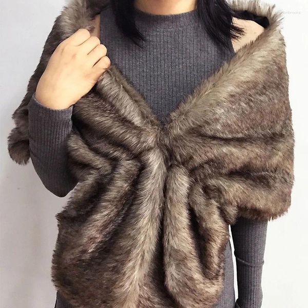 Berets Faux Fur Collar Cachecol Mulheres Feminino Xaile Presente Inverno Pescoço Aquecedor Imitação Ao Ar Livre 2023