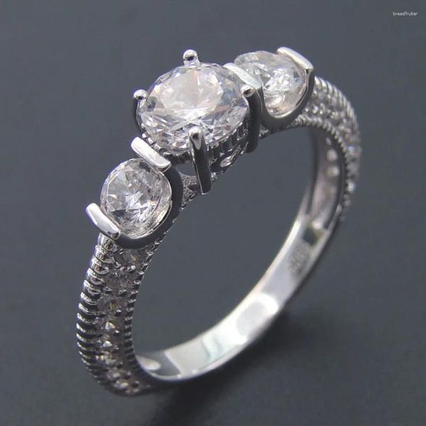 Cluster Ringe Hochwertiger Hochzeitsschmuck 925 Sterling Silber Verlobungsring für Frauen Geschenk Schöne trendige Größe 5-11