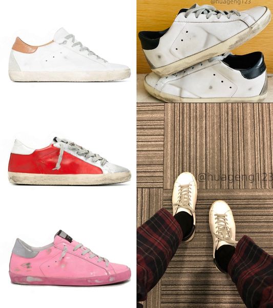 Sneakers dorate Donna Pink Star Style University con tallone nero argento bianco grigio rosso glitter blu di lusso di lusso Sneaker da uomo scarpe da uomo scarpe da uomo