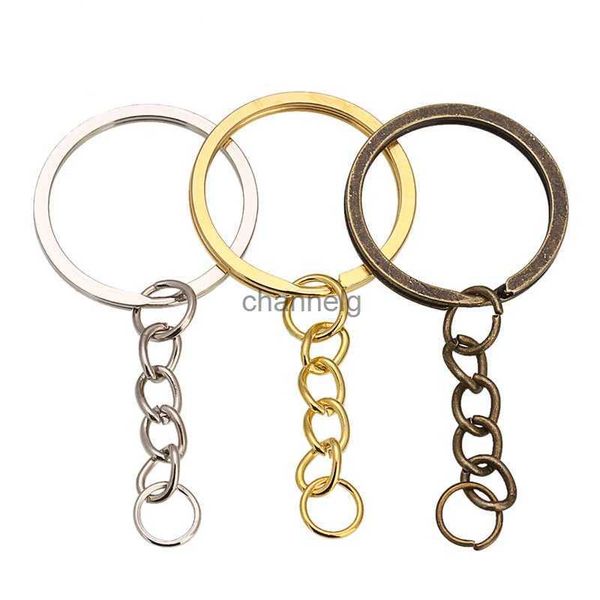 Chaveiros Louleur Chaveiro Chaveiro Chaveiro Bronze Ródio Cor Dourada 28mm Longo Redondo Split Chaveiros DIY Jóias Fazendo Atacado YQ231204