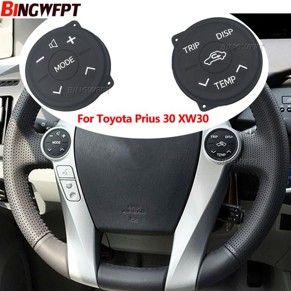 2 botões de borracha do painel de controle do interruptor do volante para Toyota Prius 30 XW30 2009-2013 Prius Eco Prius ZWV30L