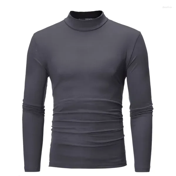 Abiti da uomo B6222 Colletto Moda Intimo termico da uomo Collo a lupetto T-shirt basic Camicetta Pullover Top a maniche lunghe