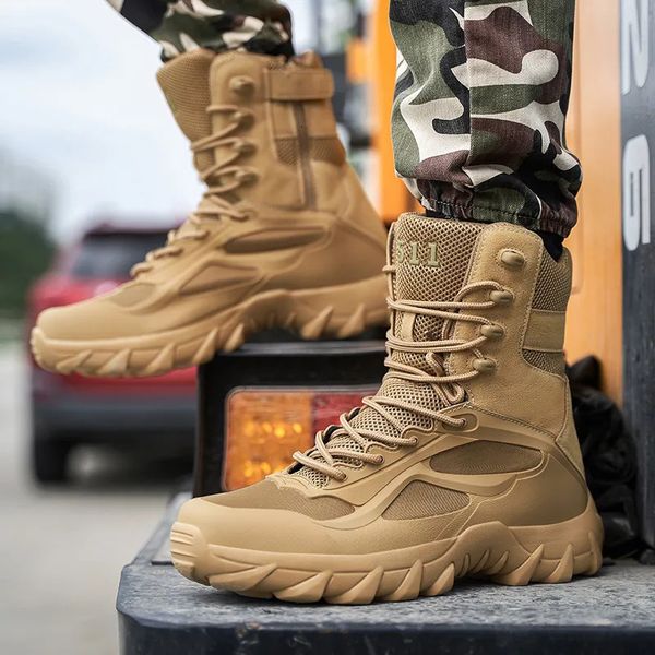 Мужские тактические осенние ботинки спецназа в стиле милитари, легкие мужские ботинки на открытом воздухе, нескользящая непромокаемая обувь, Zapatillas Hombre 231204
