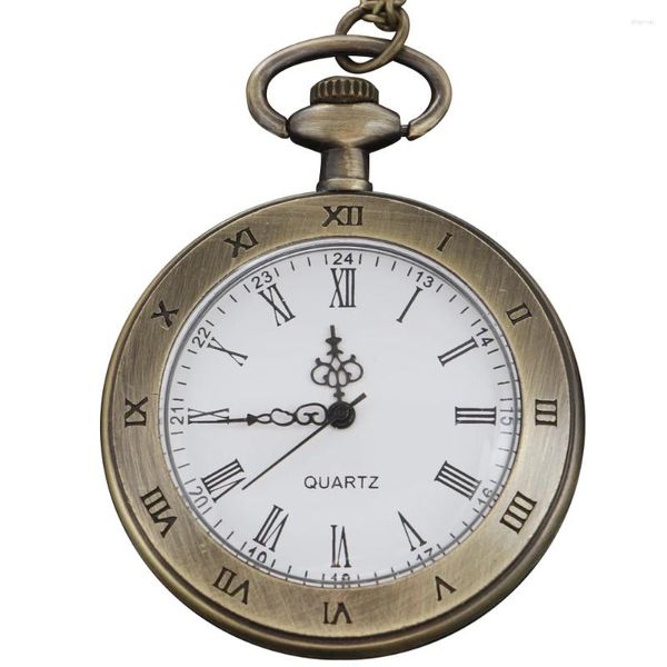 Карманные часы Классические высококачественные стальные римские цифры Открытые кварцевые часы Ретро Стимпанк Ожерелье Аксессуар Универсальный праздничный подарок