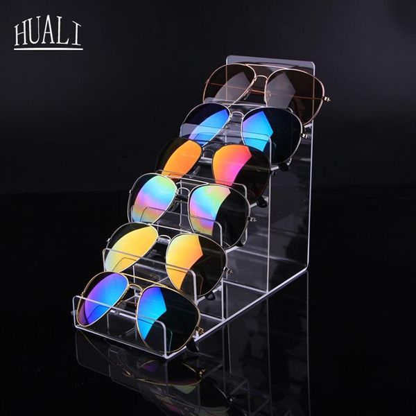 Profissional acrílico transparente óculos de sol expositor multi-camada claro óculos mostrar rack para jóias óculos carteira displa327i