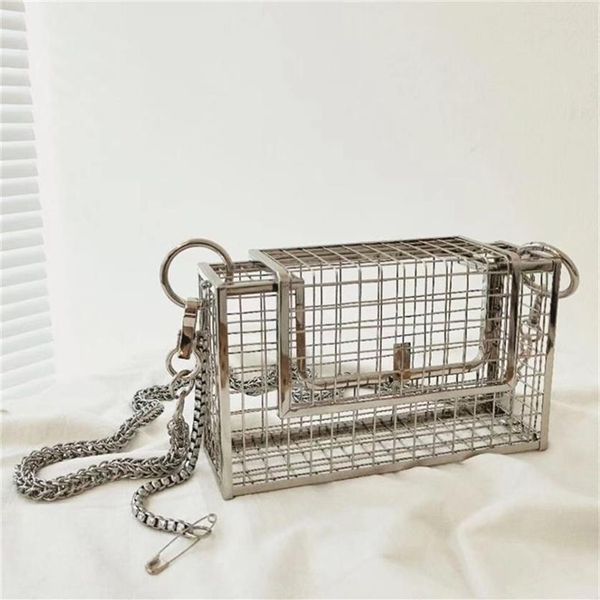 Ins Hollow Out Clutch Bird Women Borse Borse Metal Gage Girls Borse Handle Borse Fashion Casetto Bagna da sera Y201224188Z