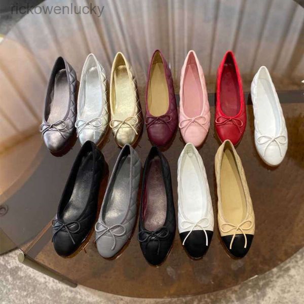 Channel Ballet Dress Flats Shoes Ballerina Scarpe da donna vera pelle Agnello Toe Ballerina designer di lusso Mocassino Wedding Party Dust ccity