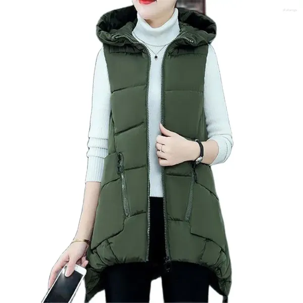 Gilet da donna Piumini con cappuccio Parka femminile Gilet caldo Gilet capispalla Autunno Primavera Inverno 5XL