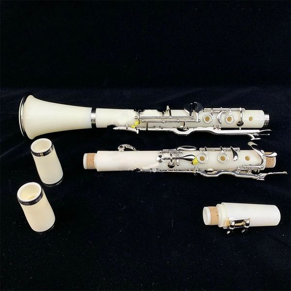 Novo clarinete chave G de primeira classe, madeira de ébano, teclas banhadas a prata brancas, bom material e som com estojo, frete grátis