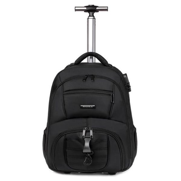 Schultaschen 18-Zoll-Reise-Trolley-Tasche Männer Rollrucksack mit Rädern Gepäck für Teenager258S