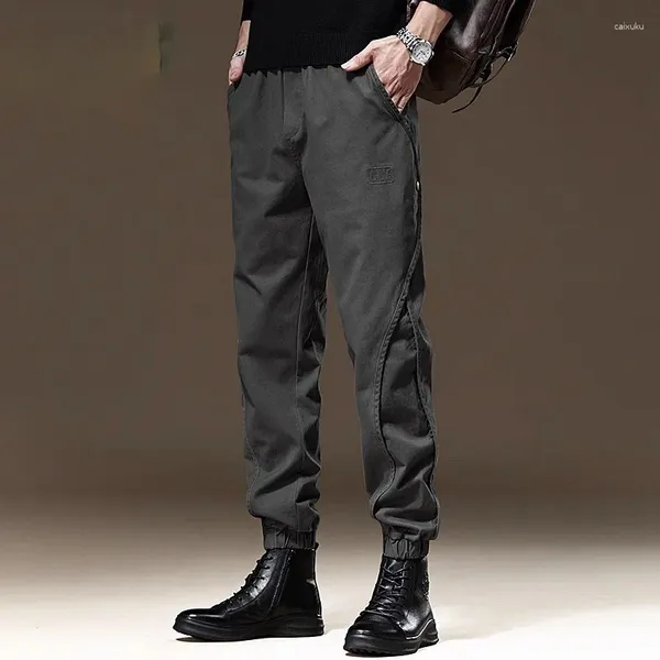 Männer Hosen High-end-Herbst Casual Cargo Männer Amerikanische Mode Marke Schwarz Lose Gerade Bein Korsett Große Größe hosen