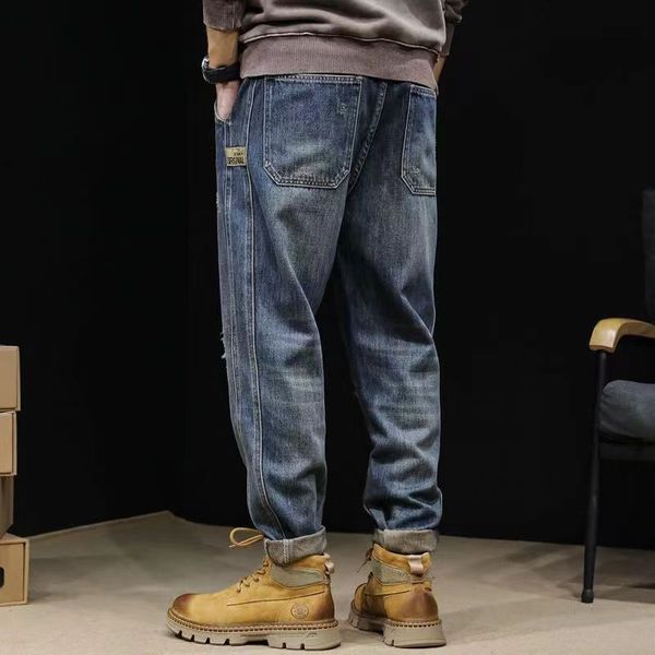 Американские классические джинсы в стиле ретро, мужские свободные прямые модные брюки, мужские осенне-зимние мужские повседневные брюки большого размера 12
