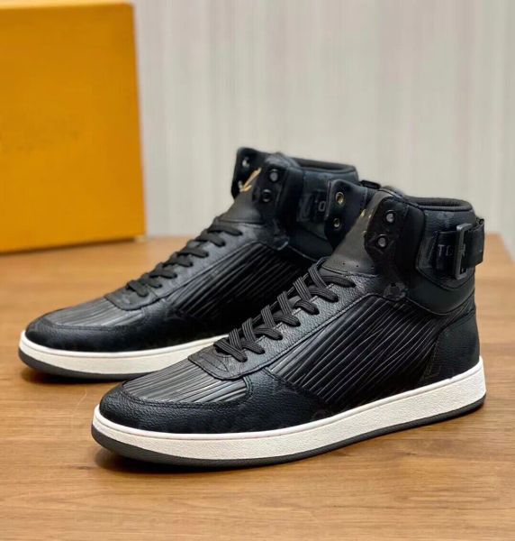 2024 Top Luxus High-Top Rivolis Männer Sneaker Schuhe Kalbsleder Schnürung Gummisohle Party Hochzeit Skateboard Großhandel Schuhe Sneakers Schuh EU38-45