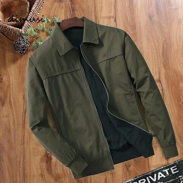 Jaquetas masculinas Outono Inverno Bomber Jacket Mens Outwear Windbreaker Ambos os Lados Casacos Moda Slim Fit Roupas de Negócios