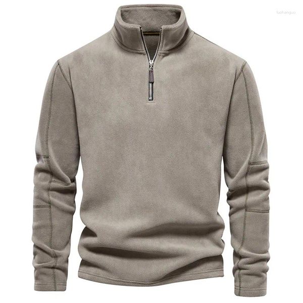 Hoodies masculinos outono inverno kpop moda estilo harajuku fino ajuste topos solto casual todos os jogos ropa hombre sólido zíper manga longa moletom