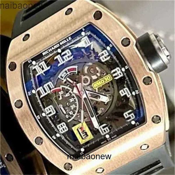 Mechanische Uhr Uhr Tourbillon Automatische mechanische Armbanduhren Schweizer Herrenuhren Rm030 Roségold Komplett mit Papieren Neuwertiger Zustand Rm30 Rm 030 YS4OF