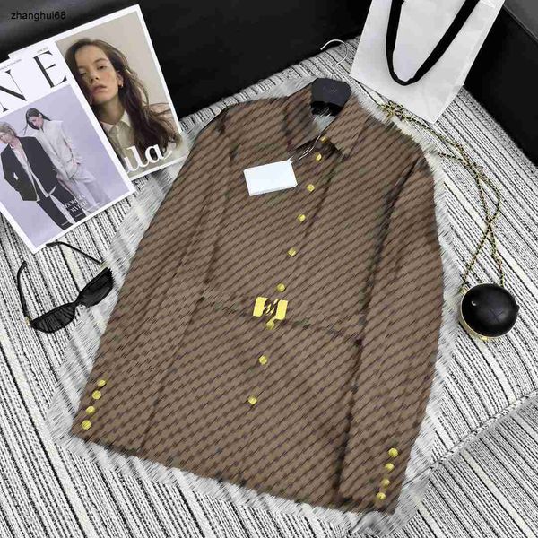 Camicia da donna firmata marca donna cappotto con bottoni logo moda stampato risvolto ragazza manica lunga giacca di alta qualità Dec02 Nuovo