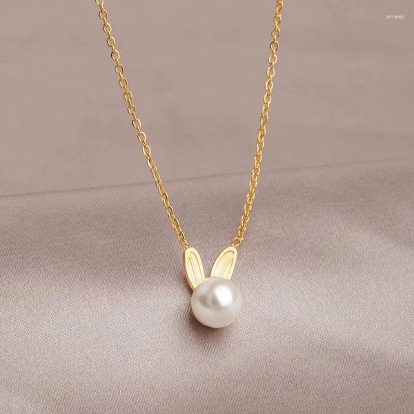 Anhänger Halsketten 2023 Perlen Halskette Für Frauen Mädchen Edelstahl Schlüsselbein Kette Glück Chinesische Sternzeichen Schmuck Geschenke