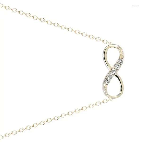 Catene Moda Ciondolo Infinity Accessori per strass geometrici da donna Collana con lettera in lega Regali di compleanno dolci e carini