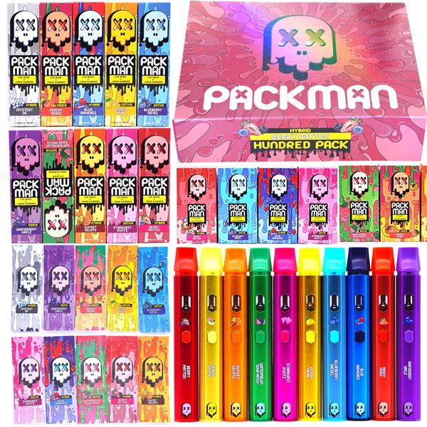 Packman Ambalaj Tek Kullanımlık Vape Kalem Boş 2ml Seramik Bobin 350mAH şarj edilebilir pil 20 Renk
