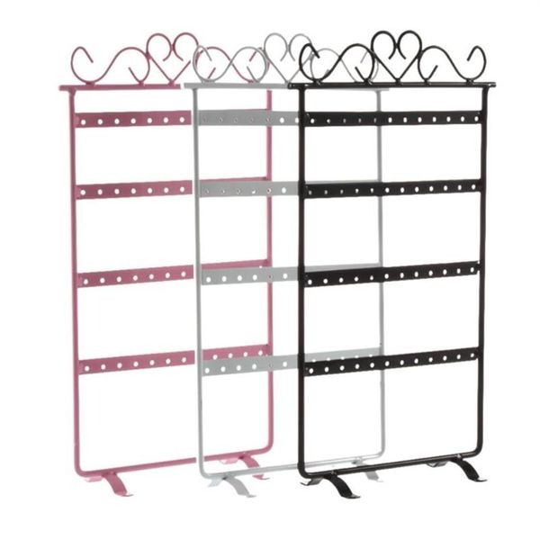 Schmuckbeutel Taschen 48 Loch Ohrringe Ohrstecker Display Rack Metallhalter Ständer Organizer Showcase Rosa 295 160 mm für den Einzelhandel Envi218h