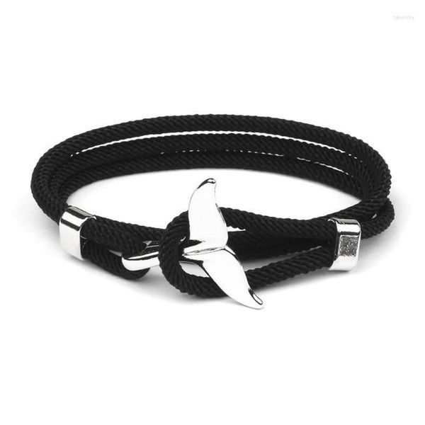 Charme pulseiras moda golfinho peixe cauda corda feita à mão náutica vela brazalet para mulheres homens surf praia jóias fawn222591