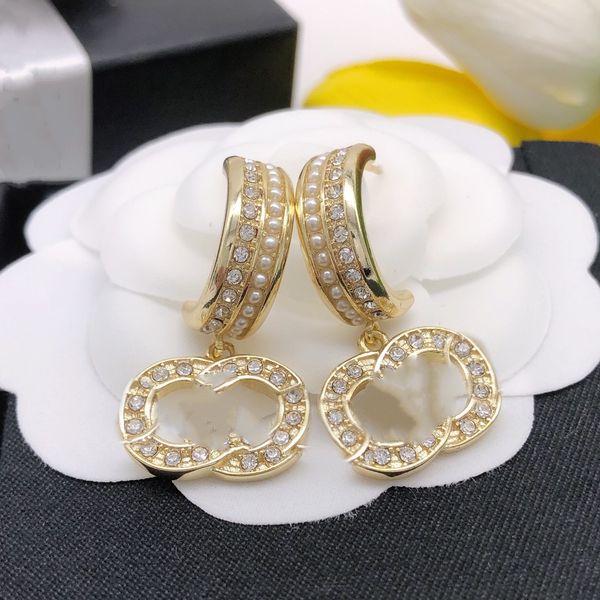 2023 Stile di moda Esclusivo orecchino a goccia liscio in oro 18 carati placcato a forma di parole per le donne canale regalo di gioielli da sposa ccity sx2f