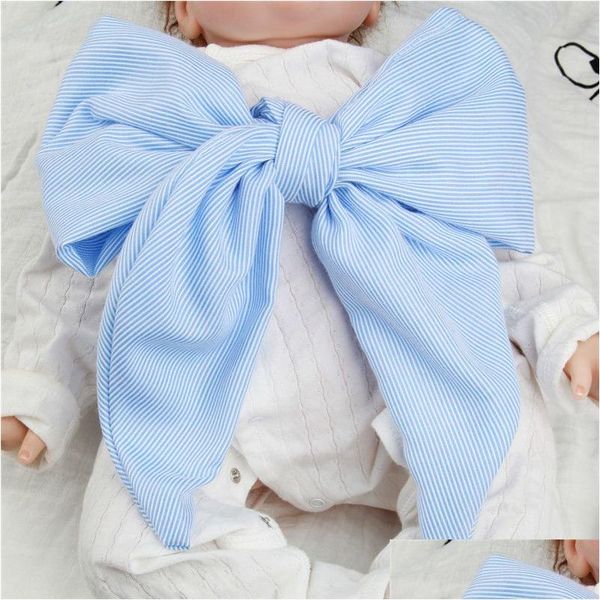 Decken Swaddling Baby Neugeborene Pografie Mädchen Ddle Big Gestreifte Schleife Atmung Po Requisiten Weiche Hohldecke Wraps Tuch 7 Farben Drop De DHCOX