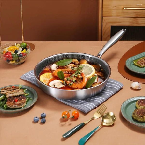 Pfannen Braten 304 Edelstahl Bratpfanne Wok Pfanne Induktionsherd