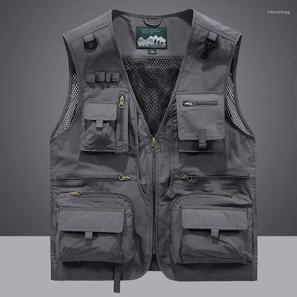 Gilet da uomo 5xl Uomo Gilet per il tempo libero all'aperto Scarico Tattico Pographer Reporter Gilet Maglia da lavoro Giacca senza maniche Strumenti Tasca