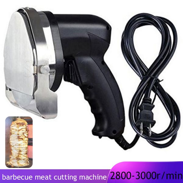 110V 220V Elektrische Kebab Slicer Fleisch Cutter Handheld Grill Braten Fleisch Schneiden Maschine Mit Zwei Klingen Barbecue Slicer