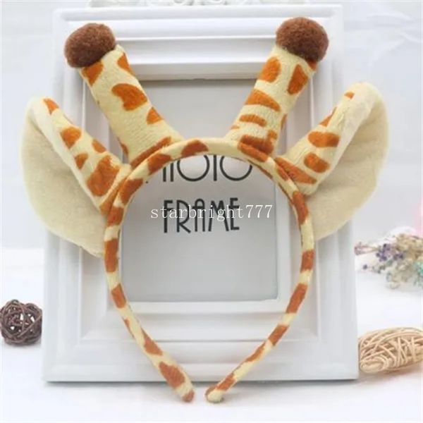 Cartoon Schöne Flauschige Plüsch Giraffe Ohren Stirnband Weibliche Cosplay Requisiten Haar Hoop für Weihnachten Haar Band Frauen Haar Zubehör