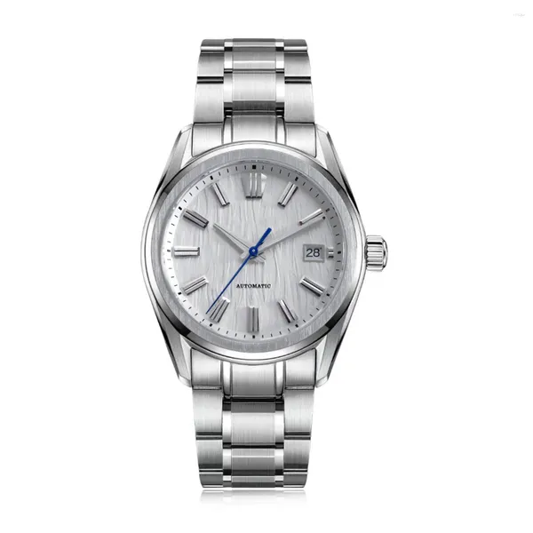 Relógios de pulso logotipo personalizado 40mm relógio de alta qualidade masculino birchgs estilo birch grão automático mecânico luxo negócios safira 10bar nh35