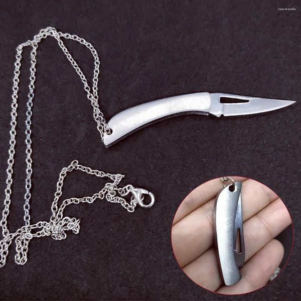 Ожерелья с подвесками, металлическое ожерелье, крутой стиль, мини-нож, маленький инструмент для мужчин и женщин, аксессуары, креативный подарок