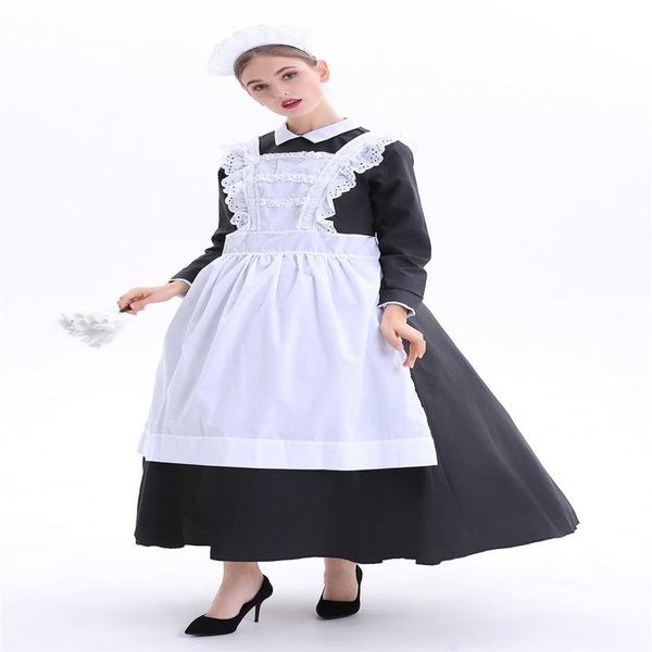 Cosplay französische Herrenmädchen Kostüm Rolle Kleid Erwachsener viktorianischer Dienstmädchen Arme Bauerndienste Kostüm Französisch Wench Manor Maid Kostüm239c