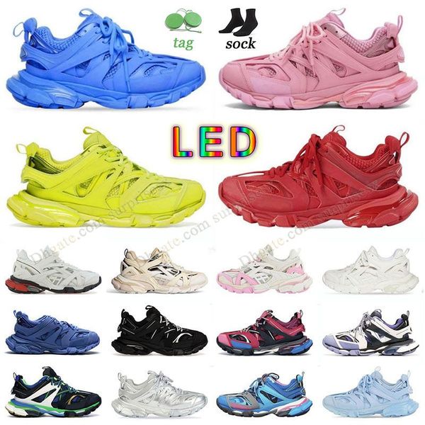 LED Scarpe Track 3 Designer de sapatos casuais de luxo Tops Tracks 3.0 multicolorido branco preto Tess.s Runner 7 Tênis Tess.s. Sapatilhas plataforma impressas em nylon de couro Gomma