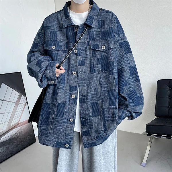 Männer Jacken Frühling Herbst Mode Temperament Trend Japanische Denim Jacke Mann Einfache Casual Lose Vintage Männliche Tops Streetwear Kleidung