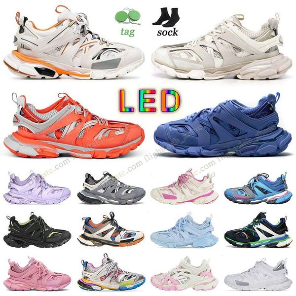 3,0 pista de pista designer led calça mastensra plataforma feminina tênis luxuoso triplo preto branco rosa azul laranja roxo amarelo verde T.S.Gomma rastreia treinadores esportivos noturnos