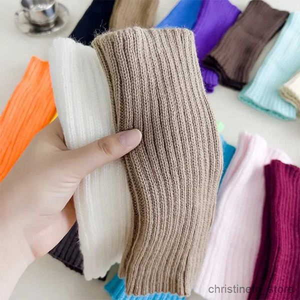 Çocuk Çoraplar 19 Tarz Şeker Renk Koreli Tatlı Çocuklar Bacak Isıtıcıları Örme Ayak Kapağı Kızlar Katı Sonbahar Kış Elastik Tüp SOCKS R231204