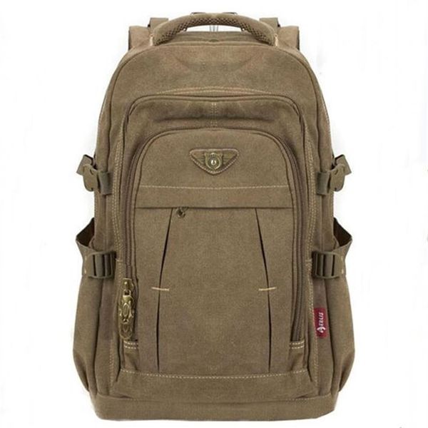 Zaino militare da uomo in tela Zaini con cerniera Zaini da viaggio per laptop Zaini per notebook Mochila Borsa da scuola universitaria vintage338o