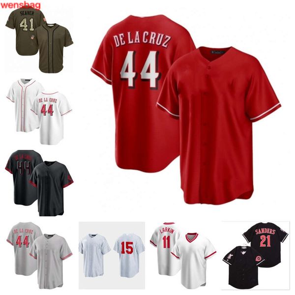 17 Stuart Fairchild 8 Joe Morgan 5 Johnny Bench Camisa de beisebol 14 Pete Rose 11 Barry Larkin 30 Ken Griffey Jr.