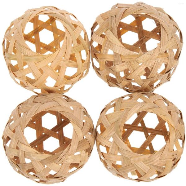 Suportes de vela lâmpada cobre pequena gaiola de bambu hexagonal olhos lanternas decorativas substituição abajur