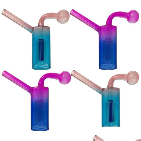 Tubos de fumar Bubbler Queimador de Óleo Mini Bongos de Vidro Percolador Difusor de Água Hookah Bong Bubblers Reciclar Filtro Portátil Dab Rigs Drop Dh5P3