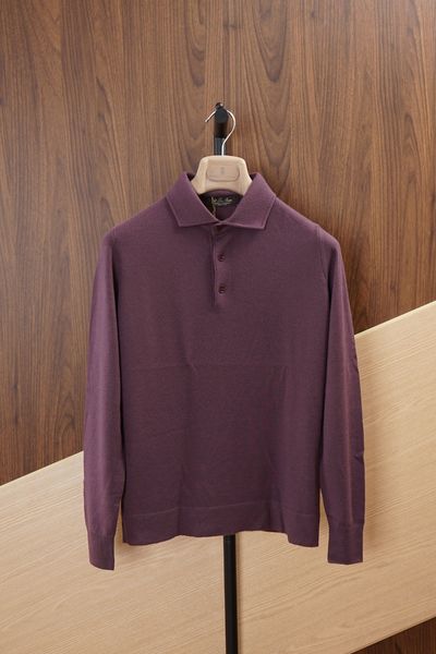 Loro Piyano Erkek Polos Kış Kaşmir Şarap Kırmızı Sweater Külot